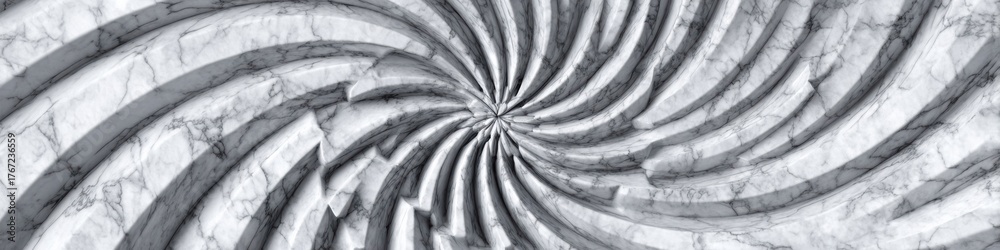 Obraz premium Whirling Design of Marble Texture Creating a Dynamic Spiral Pattern in Shades of Gray and White
