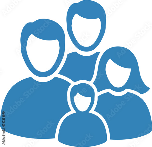 Vector art of family icon, happy family members concept