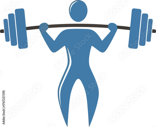 Vector art of weightlifter lifting barbell