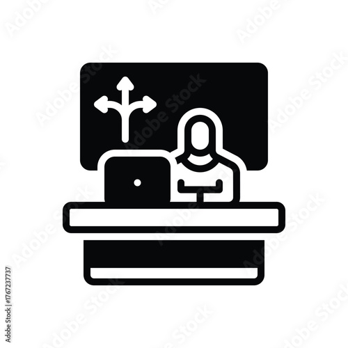 Black solid icon for expert guidance