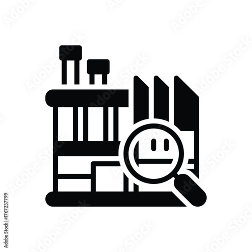 Black solid icon for industry analysis