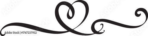 Vector art of  heart flourish