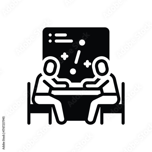 Black solid icon for strategic consultation