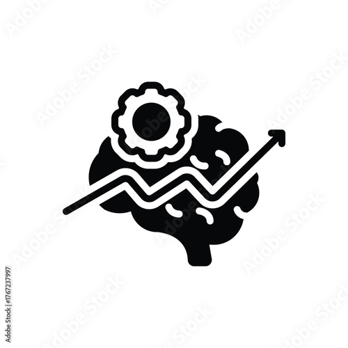Black solid icon for strategy development