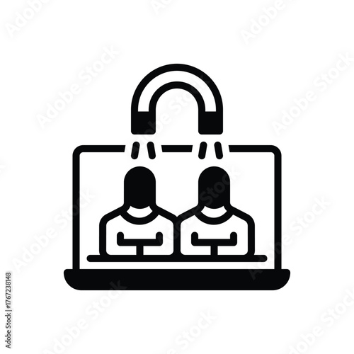 Black solid icon for client engagement