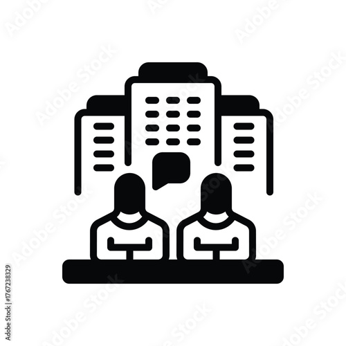 Black solid icon for consulting firm