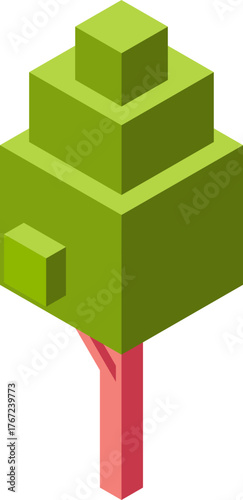 Cityscape Isometric Icon Set – Modern Urban Buildings and Architecture Vector Illustration