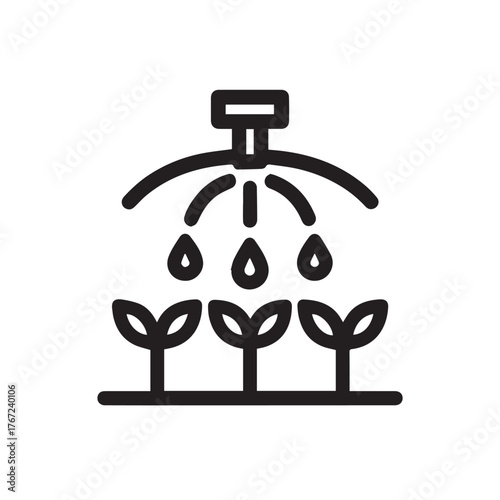 Irrigation System Icon – Water Management Farming Vector illustration.
