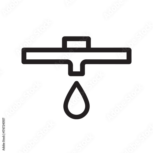 Drip Hose Icon – Smart Irrigation Agriculture Line Vector illustration.