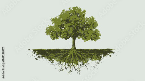 green tree isolated on white