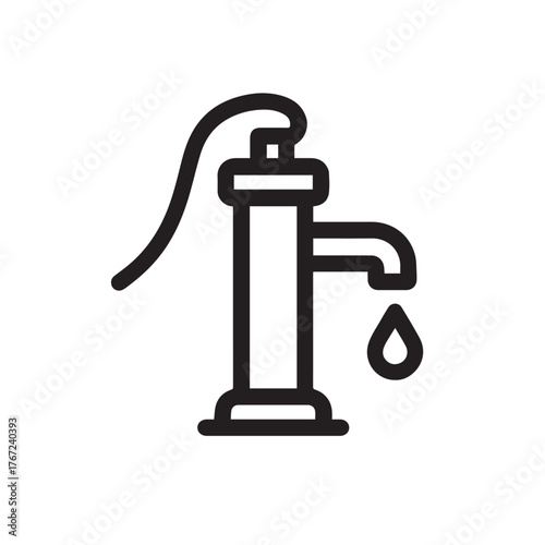 Water Pump Icon – Irrigation Equipment Line Vector illustration