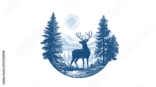 christmas tree with reindeer