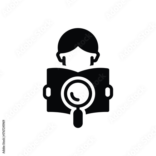 Black solid icon for inquiry based learning
