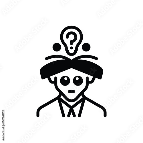Black solid icon for problem based learning