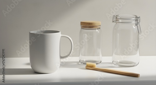 empty glass jar on the table