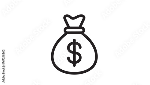 Modern outline icons for banking and finance services featuring fund management and investment concepts