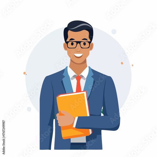 Male student sitting cross-legged holding a book, symbolizing calm study and learning focus.