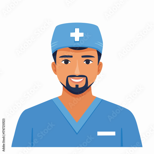 Male doctor with stethoscope wearing medical uniform, symbolizing healthcare, trust, and professionalism.