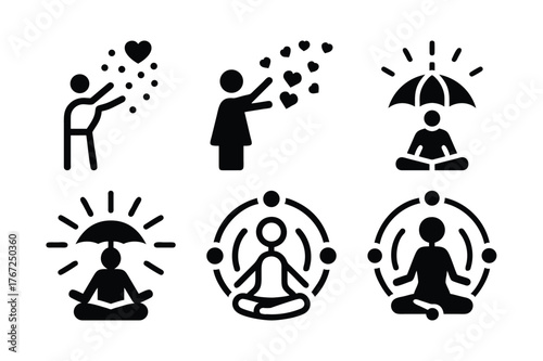 Collection of icons representing human energy and well being