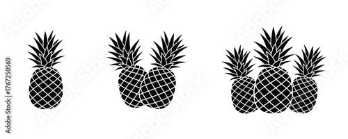 Pineapple silhouette Vector Icon on White Background