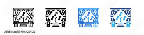 Stage Icon Set Multiple Style Collection
