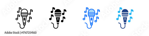 Microphone Icon Set Multiple Style Collection