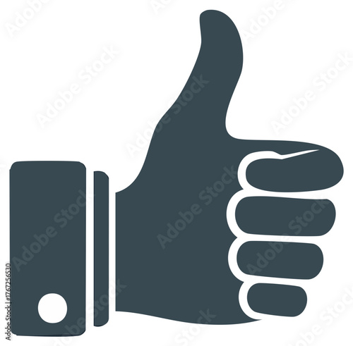Dark Gray Thumbs Up Icon Symbol Approval Gesture