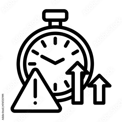 Overdue Alert Vector Line Icon Design