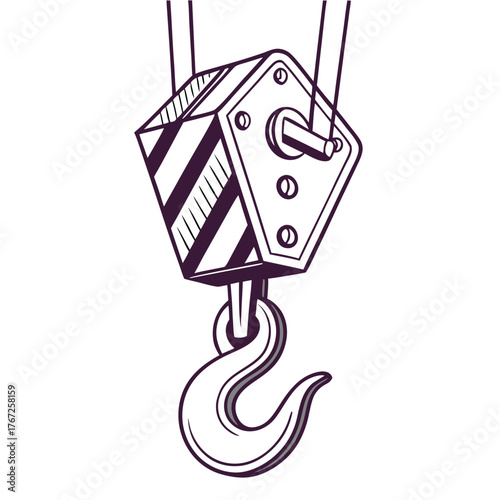 crane hook vector illustration