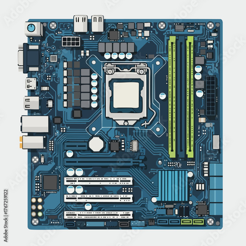illustration of computer and laptop motherboard
