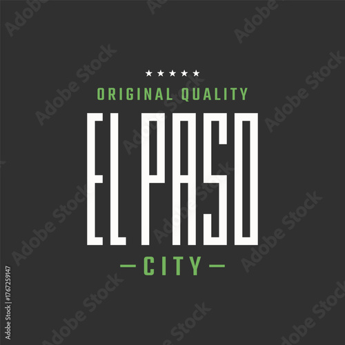 El Paso City Typography Design on Dark Background