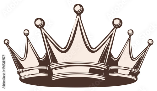 Illustration of Royal Crowns with Ornate Design and Decorative Details