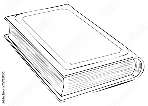 Illustration of Hardcover Book with Blank Cover Template for Customization