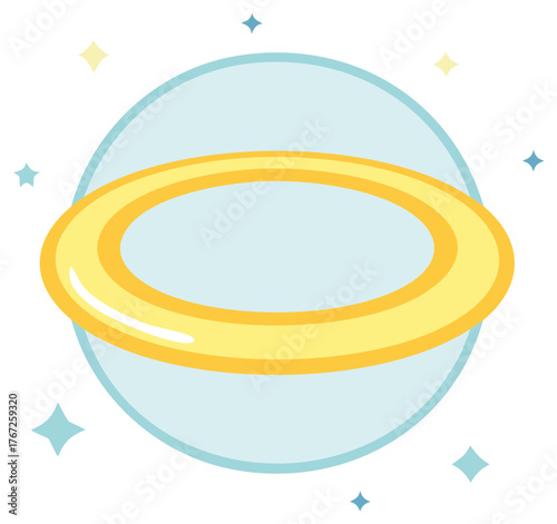 Stylized Halo and Stars Graphic in Pastel Colors