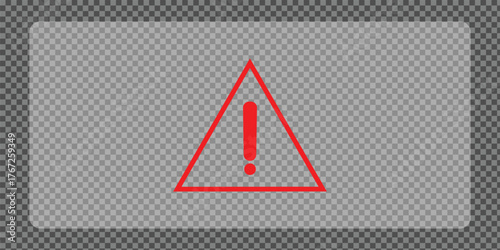 System warning alert graphic for virtual network interface | warning triangle sign | red warning triangle | warning triangle warning sign