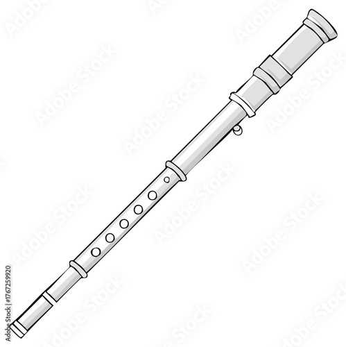 Silver Penny Whistle, Traditional Musical Instrument, Recorder Flute, Simple System Fipple Flute, Silver-Colored