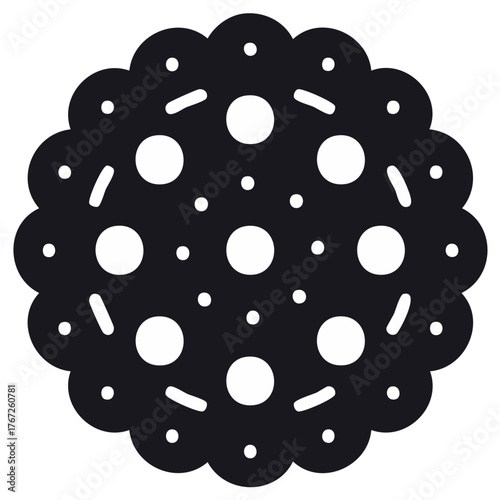 Delicious Chocolate Chip Cookie Illustration: Tempting Treat with Sprinkles and Round Edge