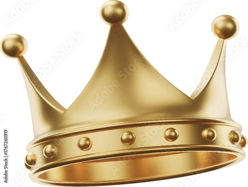 Golden crown a symbol of royalty and power rendered in a detailed 3D illustration