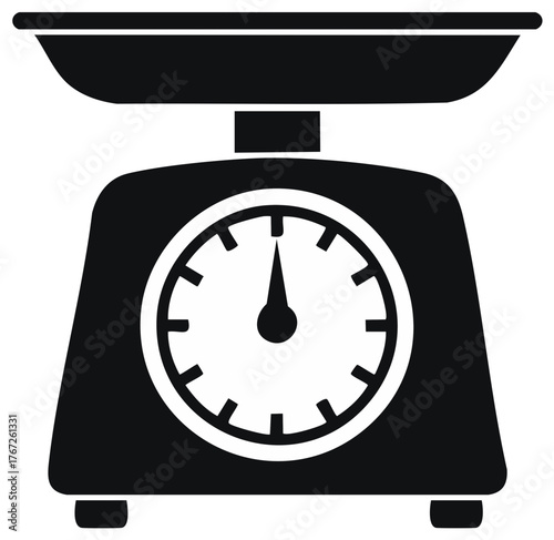 Kitchen Scale Illustration Analog Weight Measurement Icon Style