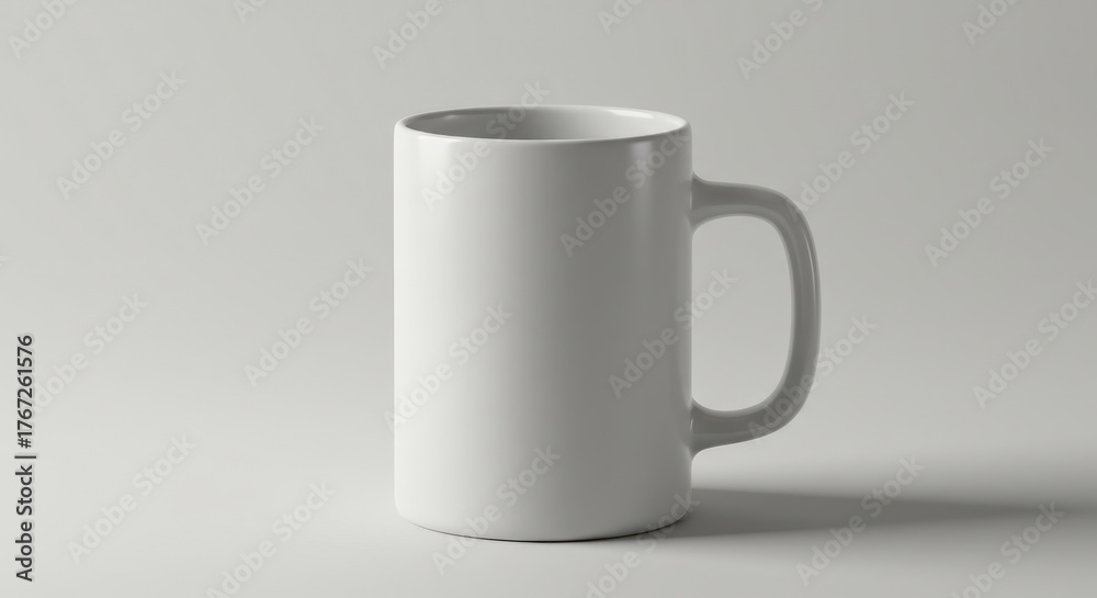 Obraz premium White Ceramic Mug on White Background.