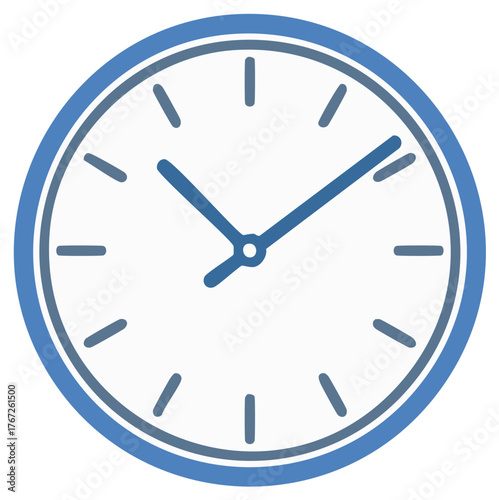 Classic blue analog clock face with simple hour and minute hands indicating approximately 1005
