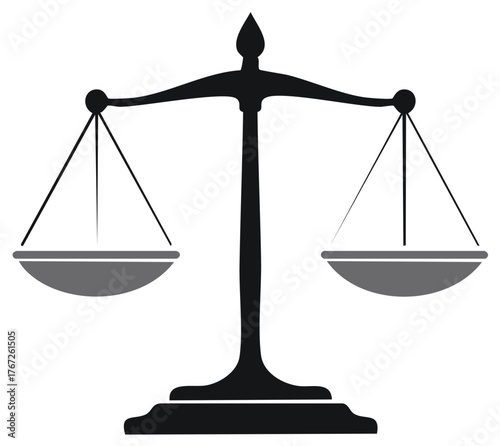 Balance Scale Icon for Justice Legal System or Law and Order Symbol Design