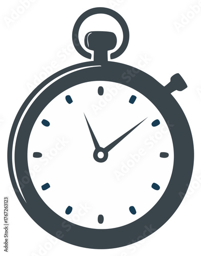 Classic Stopwatch Icon Illustration Displaying Time and Countdown Measurement