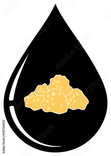 Cannabis Concentrates Drop THC Oil Extract Golden Nuggets Illustration