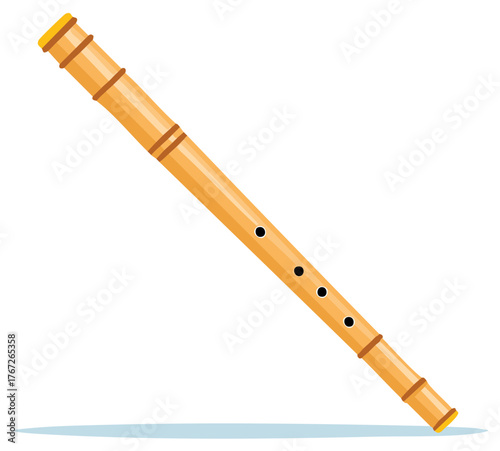 Traditional bamboo woodwind instrument with finger holes for playing music