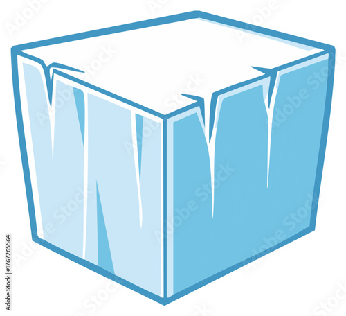 Sharp Edges on a Frozen Cubed Block