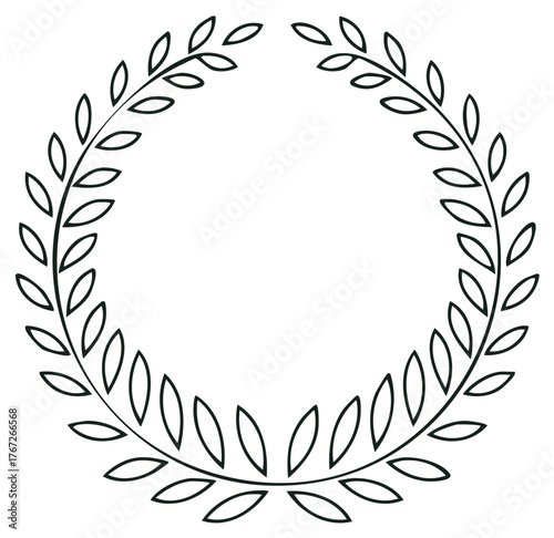 Simple laurel wreath vector illustration for awards, celebrations, and borders