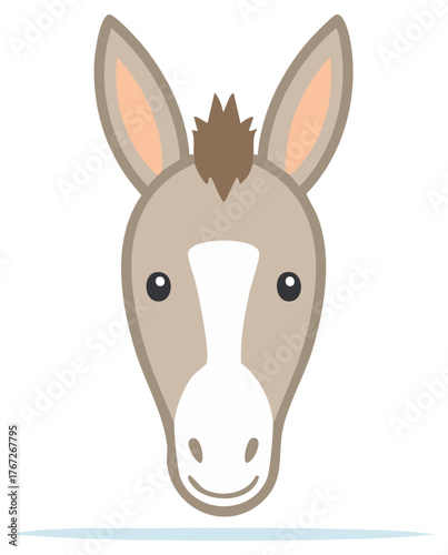 Charming Donkey Portrait Whimsical Farm Animal Illustration Design
