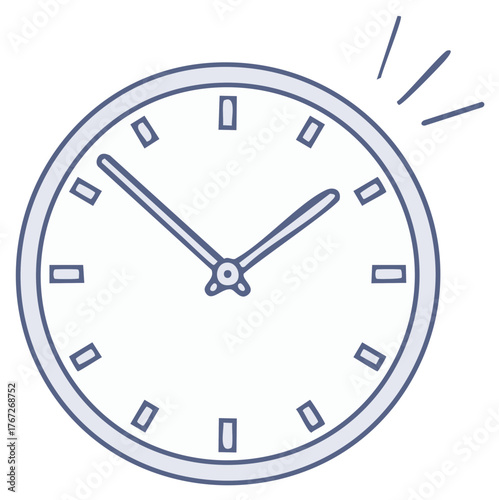 Clock Illustration Showing the Time Tick Tock Counting Hours and Minutes