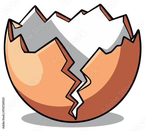 Cracked Egg Shell Illustration Broken Eggshell Graphic Design Icon